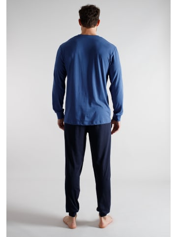 Tom Tailor Pyjama Maine in blau-mittel-uni