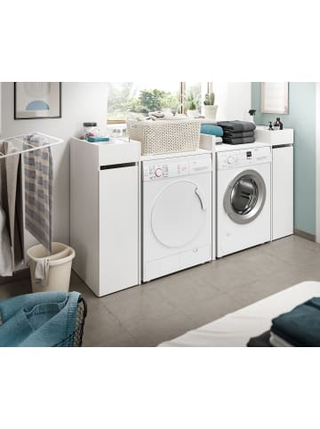 Inn.Furn Waschmaschinenumbau weiß Set 4-teilig, Überbauschränke und Anstellregale