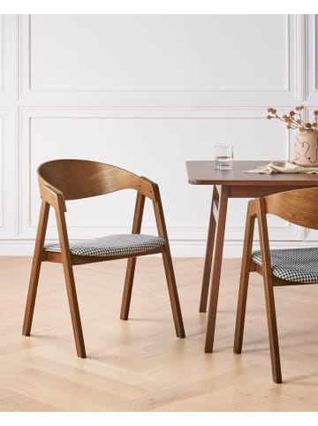 Beliani 2er-Set Esszimmerstuhl YUBA in Braun/Schwarz/Weiß