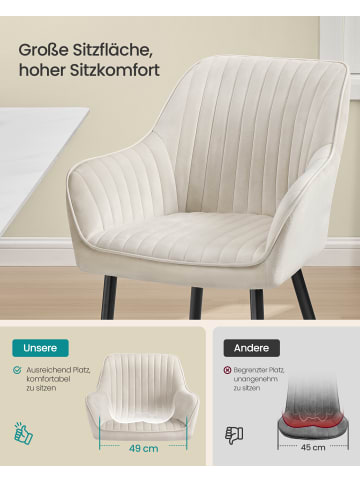 SONGMICS 2er-Set: Esszimmerstuhl in cappuccinobeige - (B)62.5 x (H)85 x (T)60 cm