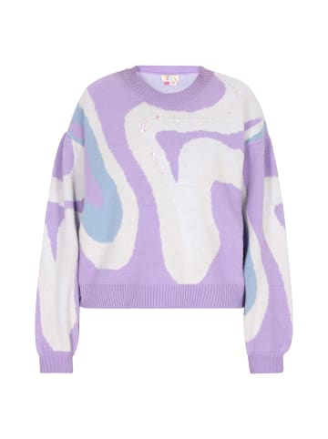 IZIA Damen Pullover in Weiss Hellrosa  Aqua Lavendel