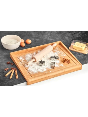 Zeller Bambus Zimmerei, Schneidebrett - 2 in 1 in Braun, (B) 40 x (H) 4,5 x (L) 50 cm