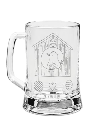 Mr. & Mrs. Panda Glas Bierkrug Vogelhaus Home ohne Spruch in Transparent