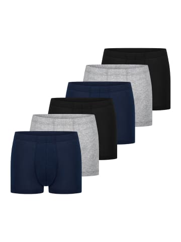 Schiesser Retro Short / Pant 95/5 Essentials in Schwarz / Blau / Grau