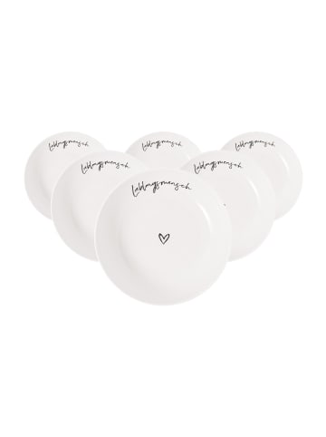 Villeroy & Boch 6er Set Schalen Lieblingsmensch Statement ø 18,7 cm weiß in weiß