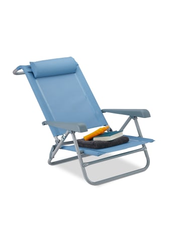 relaxdays Liegestuhl in Blau