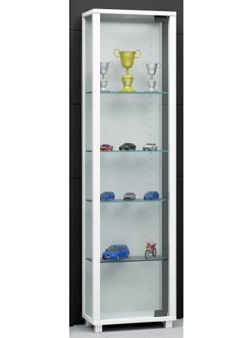 VCM  Holz Glas Stand Vitrine Edana Mini in Weiß