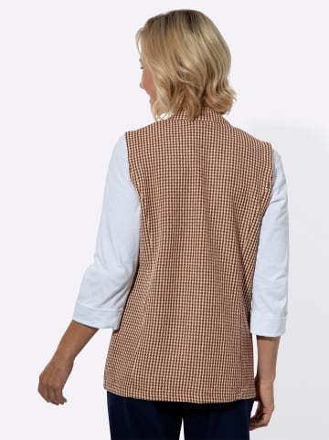 WITT WEIDEN Jersey-Weste in braun-sand-gemustert