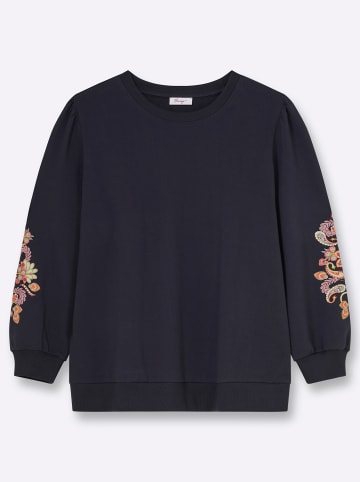sheego Sweatshirt in tiefblau-malve