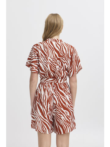 ICHI Overall IHYARDEEN Loose fit in Fired Brick Animal