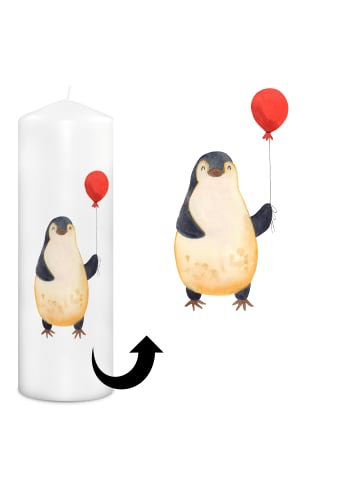 Mr. & Mrs. Panda Dekorative Kerze Pinguin Luftballon ohne Spruch in Weiß