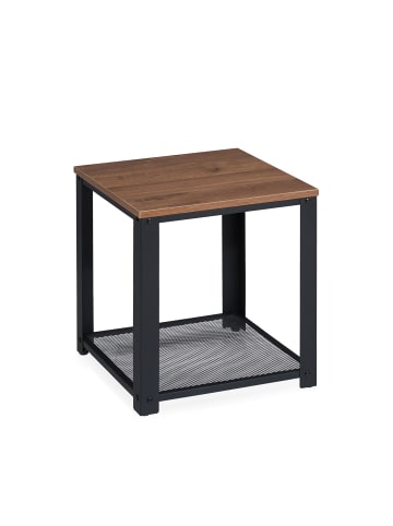 relaxdays Beistelltisch in Braun/Schwarz - (B)40 x (H)44 x (T)40 cm