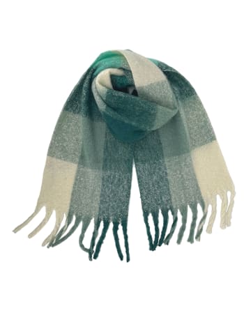 Yuhu Damen Schal flauschig kariert Oversize aus 100 % recyceltem Polyester in Grün