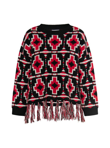 IZIA Damen Pullover in Schwarz Weiss Rot