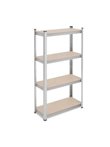 relaxdays Schwerlastregal in Silber - (B)70 x (H)138 x (T)30 cm