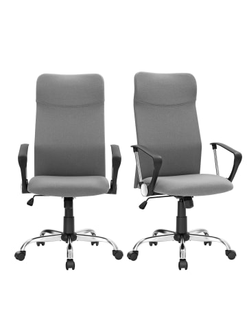 SONGMICS 2er-Set: Bürostuhl Kime in Grau - (B)59 x (H)122.7 x (T)58 cm