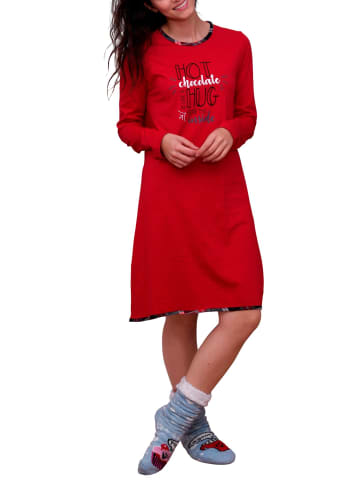 NORMANN Nachthemd Bigshirt - 49220 in rot