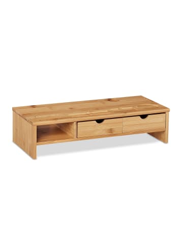 relaxdays Monitorständer in Natur - (B)54 x (H)13 x (T)23 cm