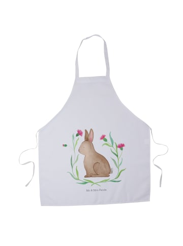 Mr. & Mrs. Panda Schürze Hase Sitzen ohne Spruch in Weiß