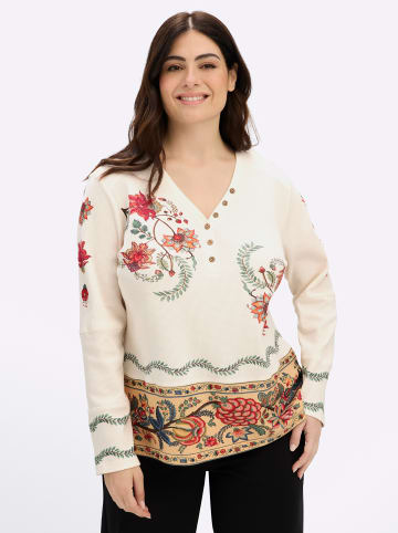 sheego by Joe Browns Langarm-Shirt in champagner-rostrot-bedruckt