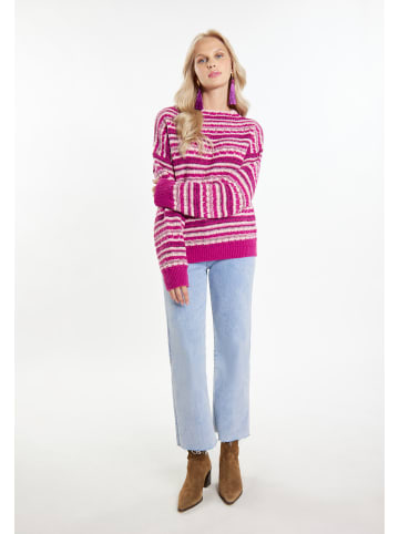 IZIA Damen Pullover in Beerenpink Mehrfarbig