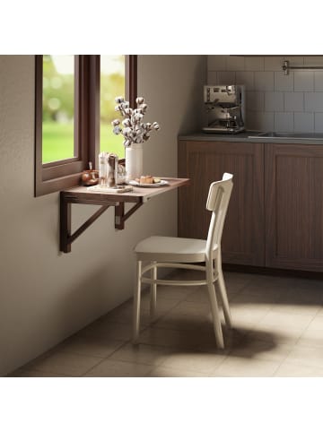 relaxdays Klapptisch Wand in Braun - (B)60 x (H)27 x (T)40 cm