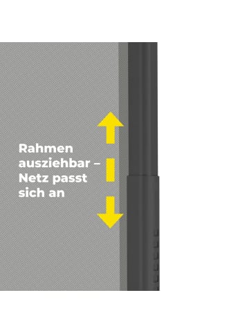 EASYmaxx Moskitonetz Magic Fit 115x270cm anthrazit Schwingtür Schwarz