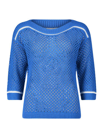 Betty Barclay Lochstrick-Pullover mit Strickdetails in Patch Blue/White
