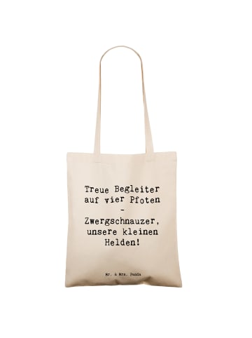 Mr. & Mrs. Panda Tragetasche Spruch Zwergschnauzer Helden mit Sp... in Creme
