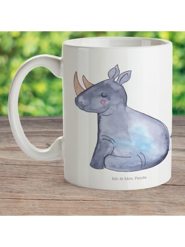 Mr. & Mrs. Panda Campingbecher Einhorn Nashorn ohne Spruch in Weiß