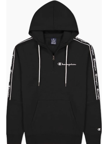 Champion Hoodie Hooded Half Zip Sweatshirt in Schwarz