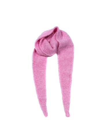 Faera Dreieckstuch Krausstrickoptik Spitze Enden in Pink