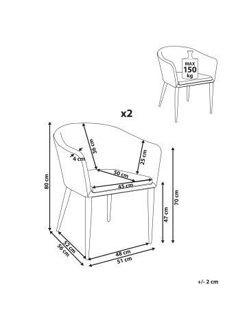 Beliani 2er-Set Gartensofa TULUNI in Beige/Schwarz