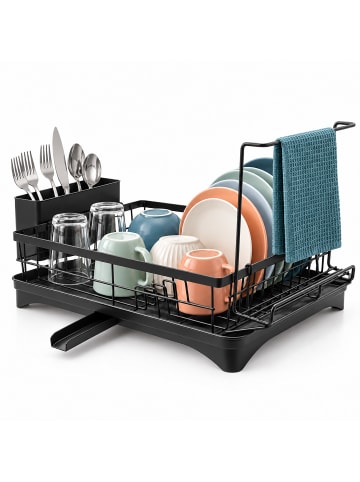 relaxdays Abtropfgestell in Schwarz - (B)51 x (H)27,5 x (T)29,5 cm