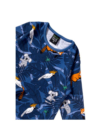 Villervalla Langarmshirt Wildtiere in blau