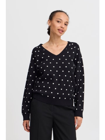 b.young Strickpullover BYMIRAN DOT JUMPER - 20815262 modischer Strickpullover mit V-Ausschnitt in Schwarz
