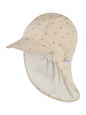 Sterntaler Schirmmütze mit Nackenschutz Anker in beige