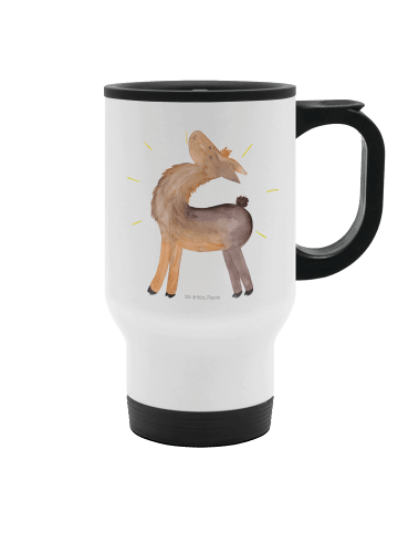 Mr. & Mrs. Panda thermosbecher Lama Stolz ohne Spruch in Weiß