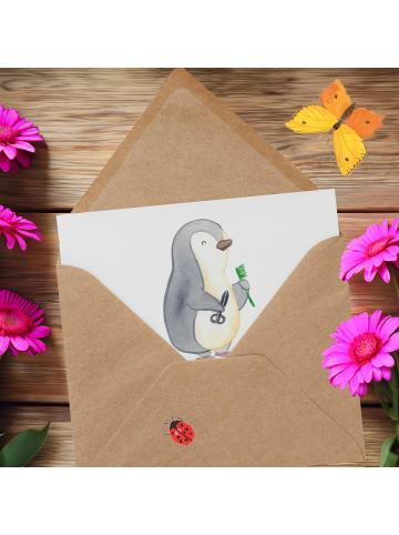 Mr. & Mrs. Panda Grußkarte Hairstylist Leidenschaft mit Spruch in Weiß