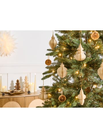 Beliani 20er-Set Weihnachtsbaumkugeln ALTAELVA in Beige