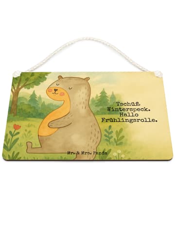 Mr. & Mrs. Panda Schild Otter Bauch Design mit Spruch in Weiß