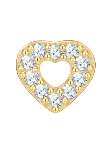 Glanzstücke München Ohrringe Herz aus Sterling Silber mit Zirkonia in gelbgold