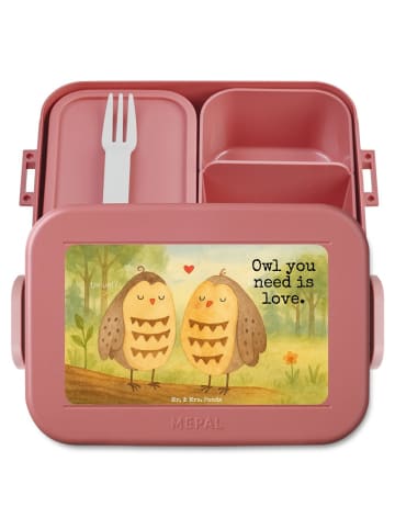 Mr. & Mrs. Panda MEPAL Bentobox Eulen Liebe Design mit Spruch in Rot Pastell