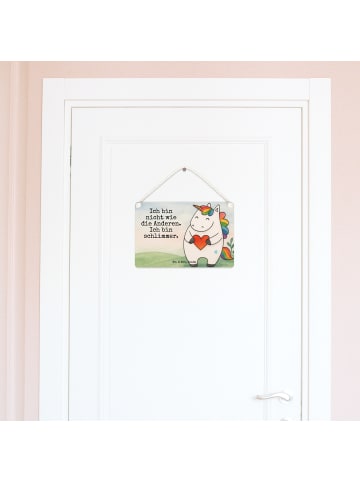 Mr. & Mrs. Panda holzbild Einhorn Herz Design mit Spruch in Weiß