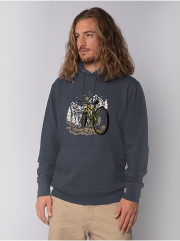 wat? Apparel Sweatshirt Mountainbike und Berge in India Ink Grey