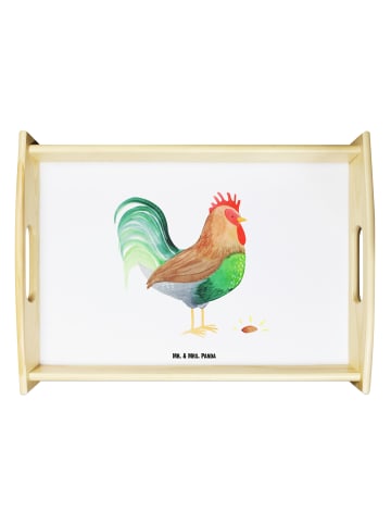 Mr. & Mrs. Panda Tablett Hahn Korn ohne Spruch in Weiß