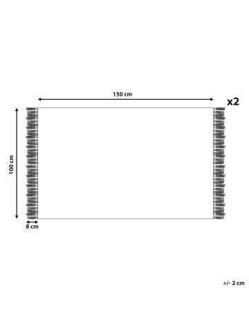 Beliani 2er-Set Handtuch ATIU in Rosa