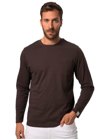 JP1880 Kurzarm T-Shirt in mahagonibraun