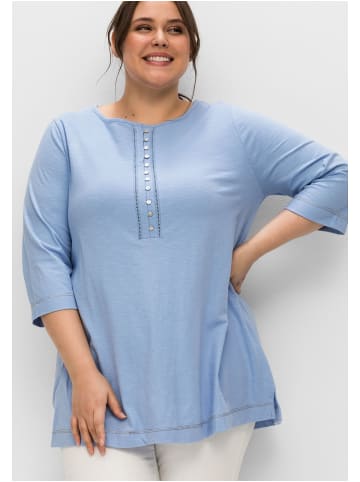 sheego Shirt in mittelblau