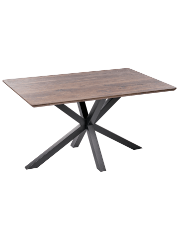 Beliani Esszimmertisch SPECTRA in Braun/Schwarz - (W) 90 x (H) 76 x (L) 140 cm